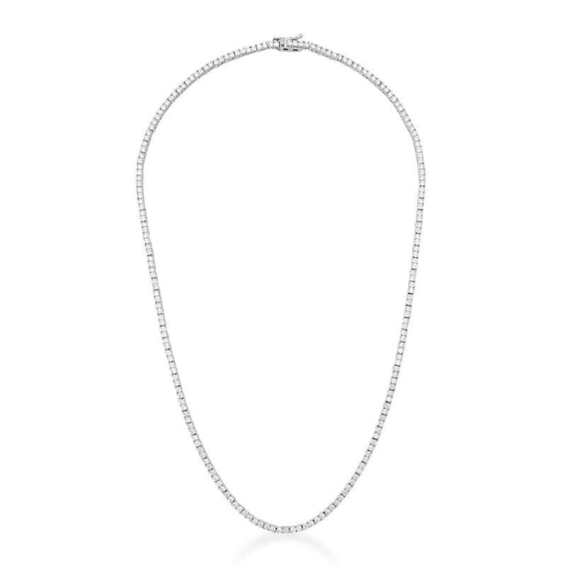 Colar Riviera Cristal 2mm Banhado a Ouro 18K e Ródio Branco | Elegante e Sofisticado SHEFA semijoias